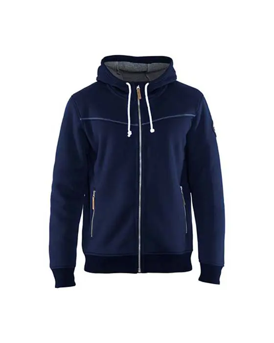 Hoodtröja Fodrad Hel Zip 4933 Marin