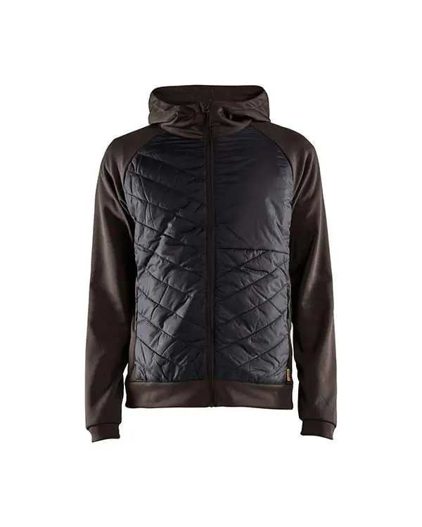 Hoodtröja Hel Zip 3463-2526 Mörk Olivgrön/Svart