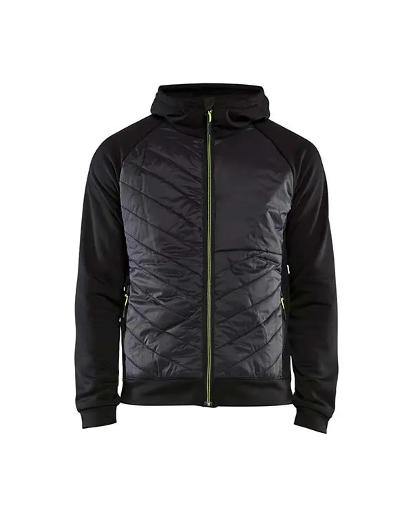 Hoodtröja Hel Zip 3463-2526 Svart/Gul