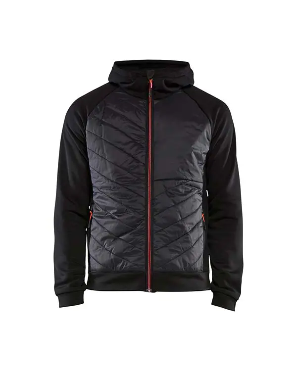 Hoodtröja Hel Zip 3463-2526 Svart/Röd