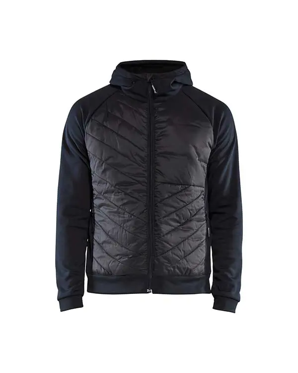 Hoodtröja 3463 m.marin/svart