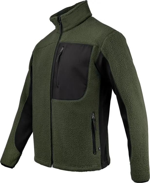 Fleecejacka FJ85 grön/svart