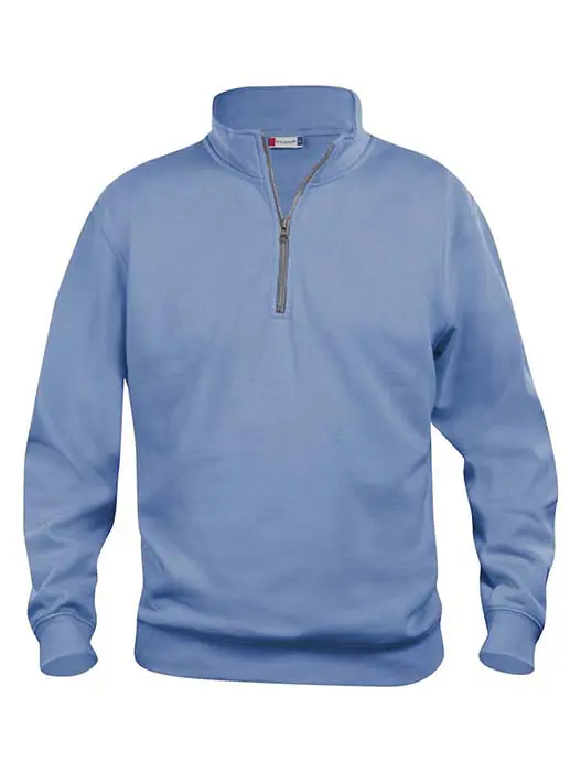 Sweatshirt Halv Zip ljusblå